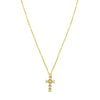 14K Yellow Gold Diamon Oro Cross Necklace, view 2