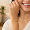 14K Yellow Gold Adjustable Bead Link Bracelet, view 2