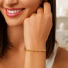 14K Yellow Gold Adjustable Bead Link Bracelet, view 3