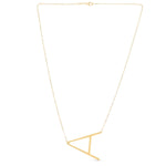 14K Yellow Gold Yours Truly Large Initial A Necklace, view 2