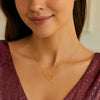 14K Yellow Gold Yours Truly Large Initial A Necklace, view 3