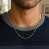 14k White Gold Round Cable Link Chain (2.6 mm)