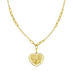 14K Yellow Gold Lucky Forever Heart Necklace, view 3