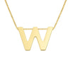 14K Yellow Gold Yours Truly Block Letter Initial W Necklace, view 2