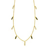 14K Yellow Gold Onyx And MOP Inlay Station Necklace
