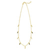 14K Yellow Gold Onyx And MOP Inlay Station Necklace, view 2