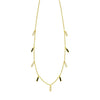 14K Yellow Gold Onyx And MOP Inlay Station Necklace, view 3