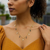 14K Yellow Gold Onyx And MOP Inlay Station Necklace, view 4