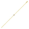 14K Yellow Gold White Topaz Heart Bracelet (1.50 mm)