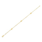 14K Yellow Gold Pearl Clover Bracelet