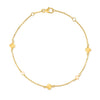 14K Yellow Gold Pearl Clover Bracelet, view 2