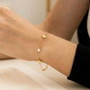 14K Yellow Gold Pearl Clover Bracelet, view 4