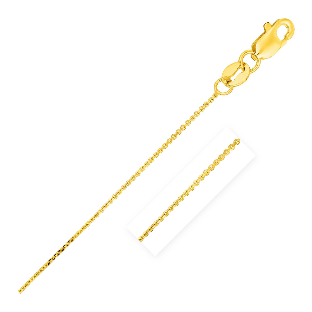 14k Yellow Gold Cable Link Chain (0.50 mm) (Style 40023)