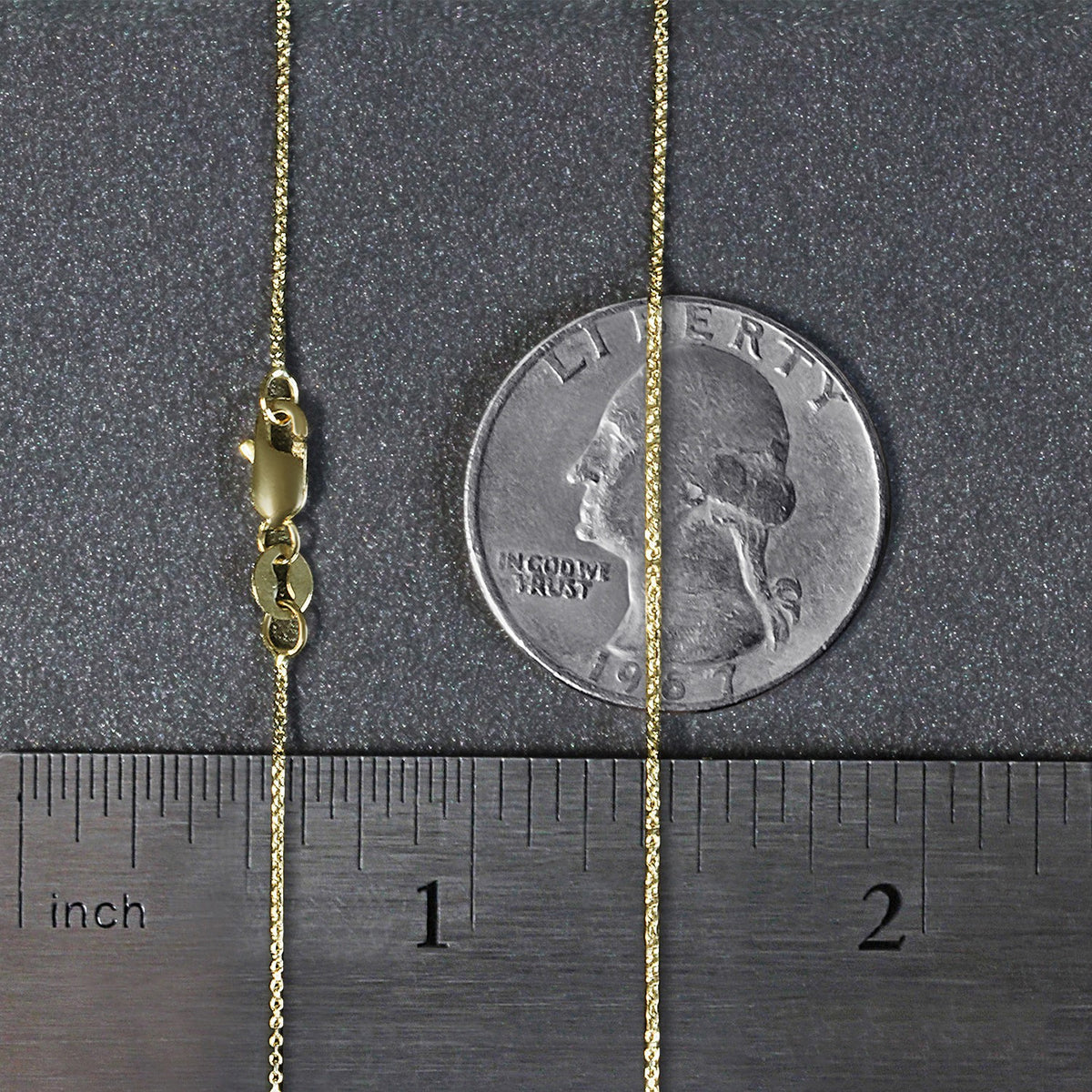 14k Yellow Gold Cable Link Chain (0.50 mm) (Style 40023), view 6