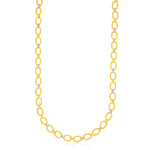 14K Two-Tone Gold Multi-Textured Oval Link Fancy Necklace