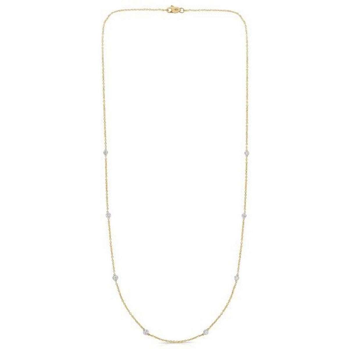 14K Yellow Gold Diamonds by the Yard Necklace, view 2