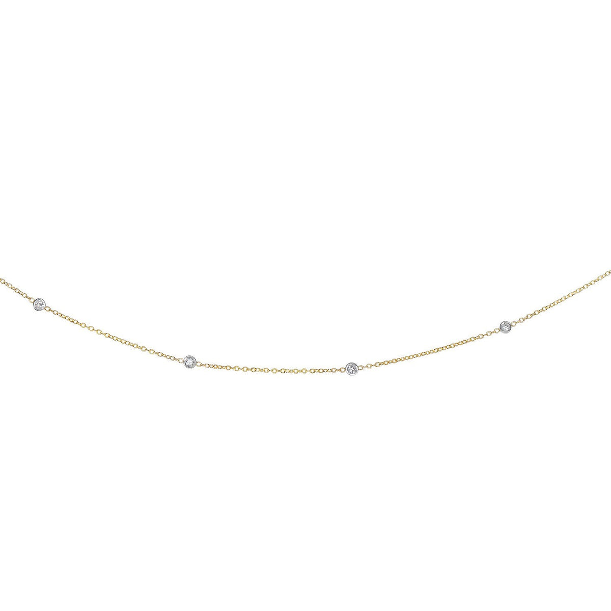 14K Yellow Gold Diamonds by the Yard Necklace, view 3