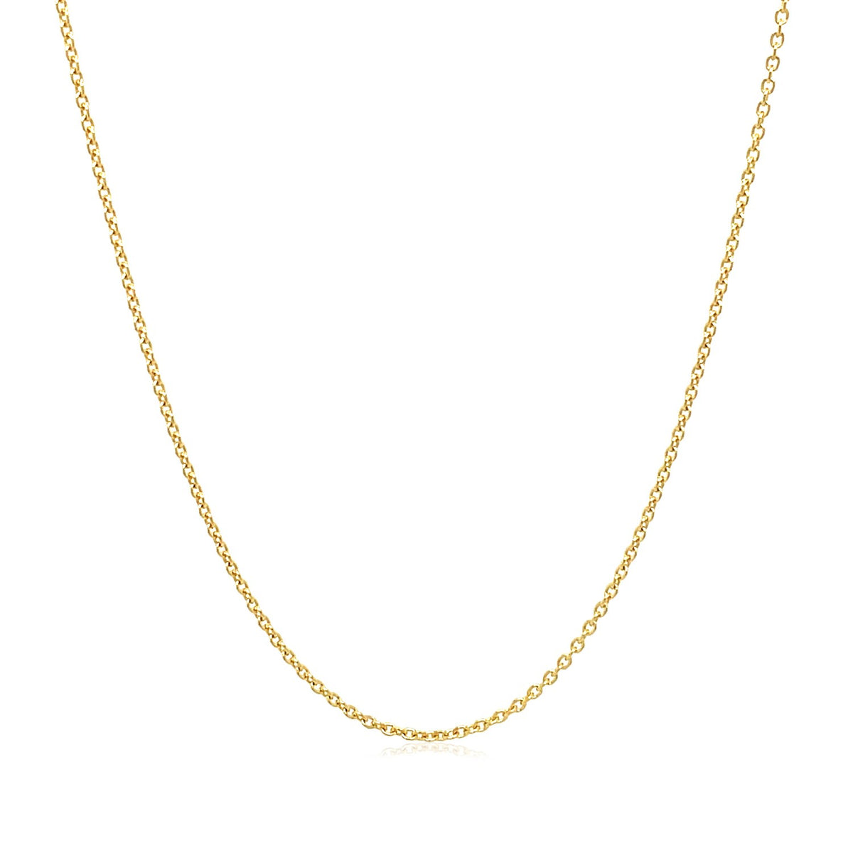 14k Yellow Gold Oval Cable Link Chain (1.10 mm), view 3