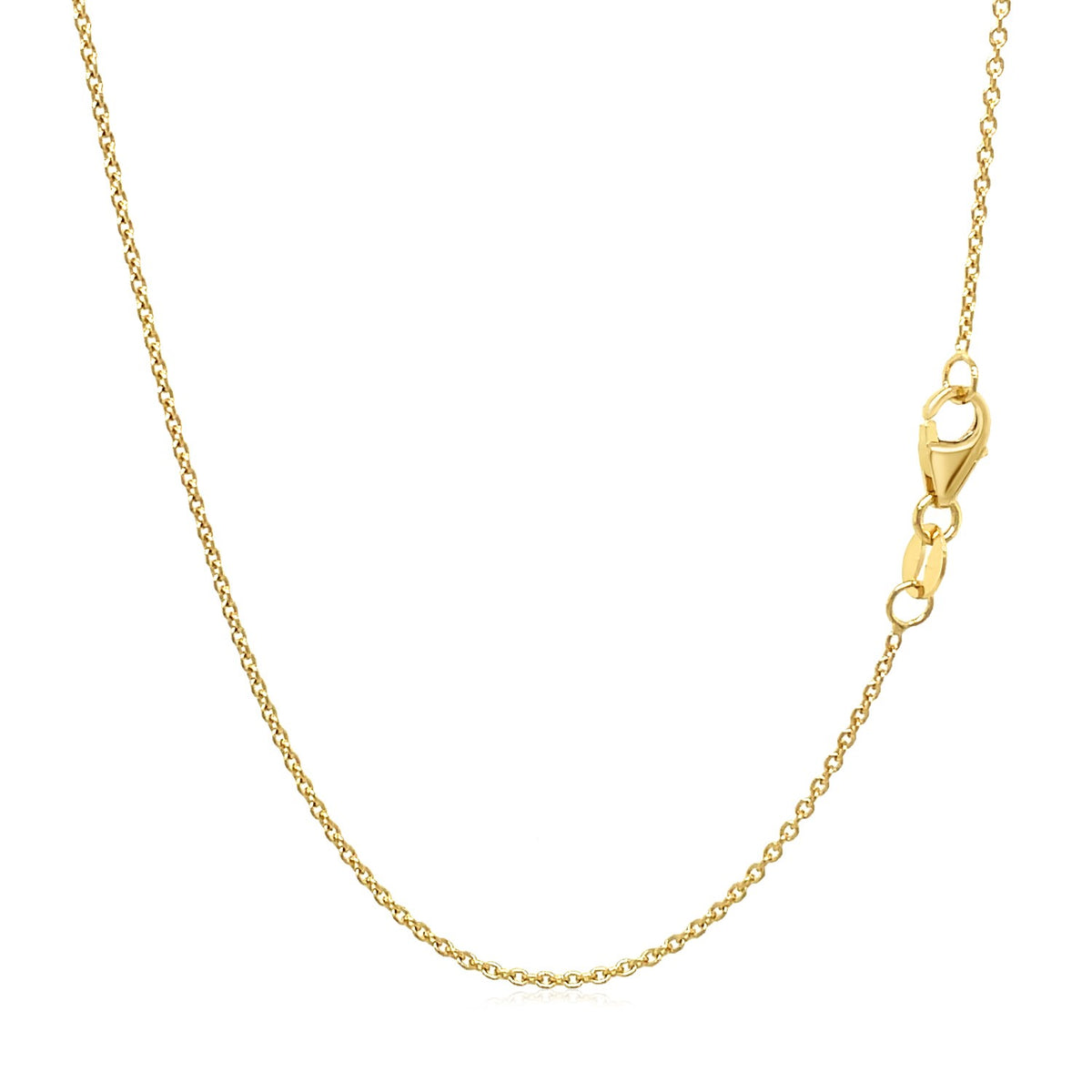 14k Yellow Gold Oval Cable Link Chain (1.10 mm), view 10