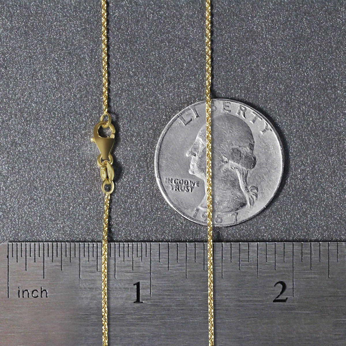 14k Yellow Gold Oval Cable Link Chain (1.10 mm), view 20