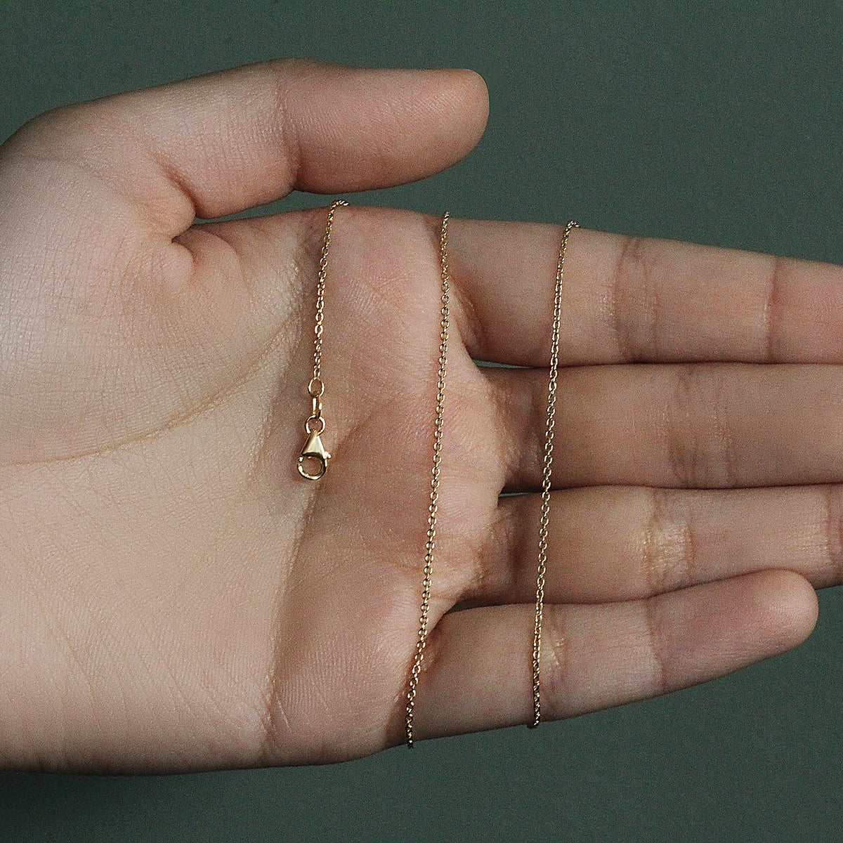 14k Yellow Gold Oval Cable Link Chain (1.10 mm), view 13