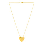 Large Puffed Heart Necklace in 14K Yellow Gold, view 2