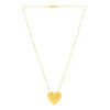 Large Puffed Heart Necklace in 14K Yellow Gold