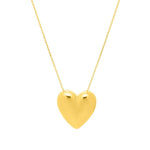 Large Puffed Heart Necklace in 14K Yellow Gold, view 3