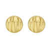 Sterling Silver Yellow Gold Plated Sculpted Domed Disc Stud Earrings, view 2