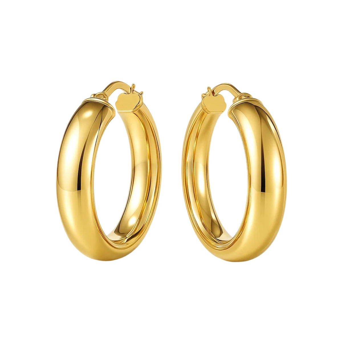 14K Yellow Gold Wedding Band Hoops (6x25.00 mm), view 2