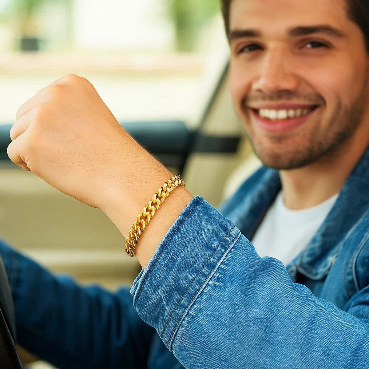 14K Yellow Gold Semi Solid Miami Cuban Bracelet (6.10 mm), view 3