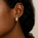 14K Tri Color Gold Trilogy Hoops, view 3
