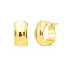 Wide Huggie Hoop Earrings in 14K Yellow Gold