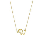 14K Yellow Gold Elephant Necklace