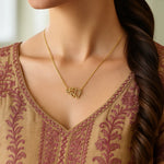 14K Yellow Gold Elephant Necklace, view 2