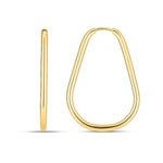 14K Yellow Gold Endless Pear Hoop Earrings