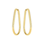 14K Yellow Gold Endless Pear Hoop Earrings, view 2