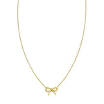 14K Yellow Gold Small Bow Necklace, view 2