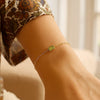 14K Yellow Gold Peridot Paperclip Bracelet (1.50 mm), view 3