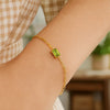 14K Yellow Gold Peridot Paperclip Bracelet (1.50 mm), view 4