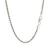 Sterling Silver Rhodium Plated Wheat Chain (2.60 mm), view 3