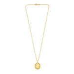 Sterling Silver Gold Plated Oval Vine Locket Necklace, view 2