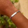 Sterling Silver Rhodium Plated Rainbow CZ ID Bracelet (2.70 mm), view 4