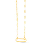 14K Yellow Gold Elongated Link Paperclip Necklace
