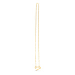 14K Yellow Gold Elongated Link Paperclip Necklace, view 3