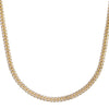 Classic Miami Cuban White Pave Solid Chain in 14k Yellow Gold (6.00 mm)