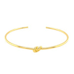 14K Yellow Gold Polished Cuff Bangle with Knot (5.50 mm), view 2