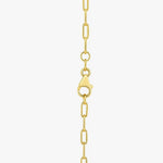 14K Yellow Gold Multi Gemstone Paperclip Necklace (1.50 mm), view 4