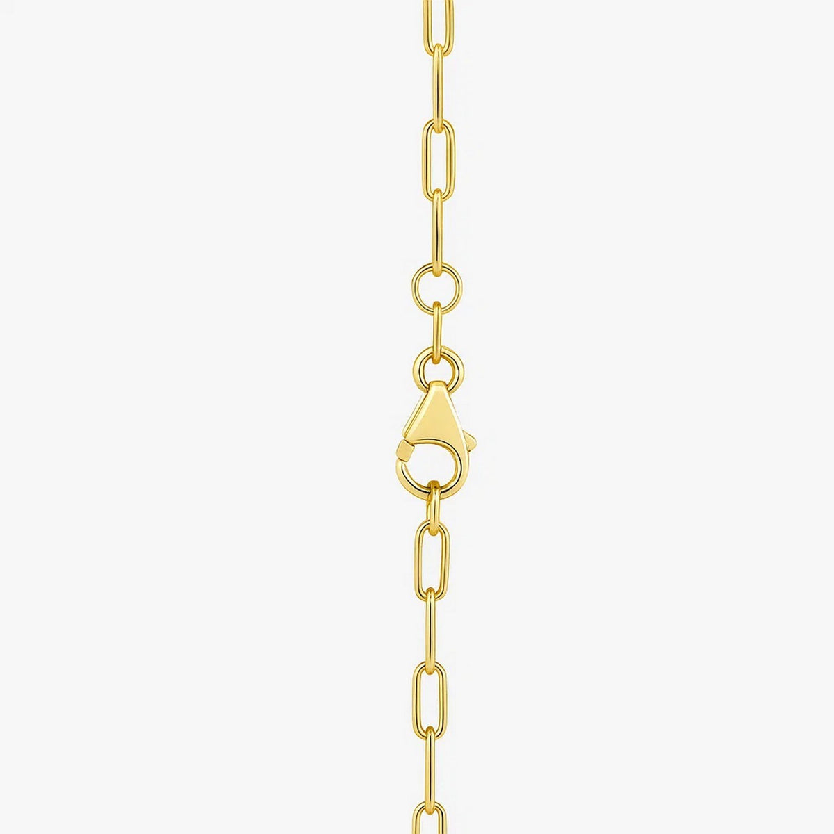 14K Yellow Gold Multi Gemstone Paperclip Necklace (1.50 mm), view 4