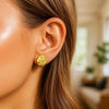 14K Yellow Gold Swirl Knot Stud Earrings